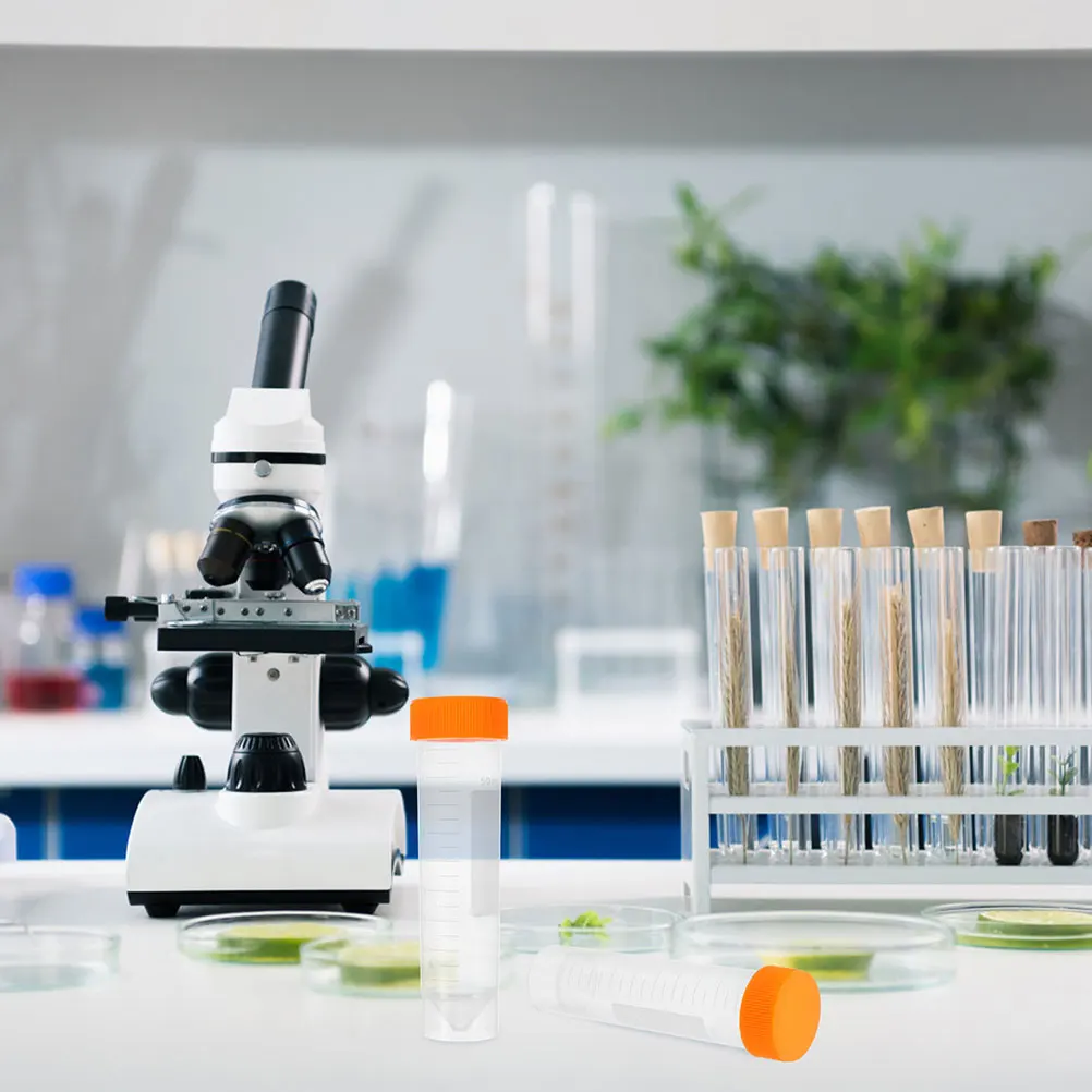 10 Pcs Screw Cap Test Tube Centrfuge Tubes Small Polypropylene Clear