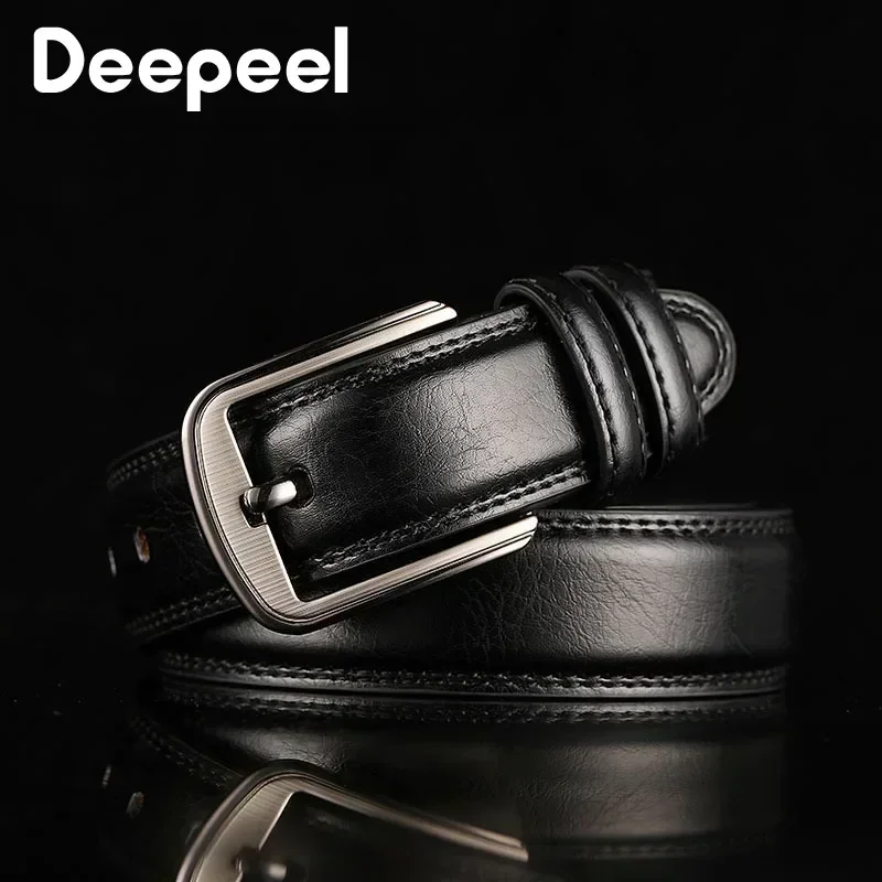 Deepeel 3.7cm*110-130cm Cowhide Belts Real Leather Men's Belt Jeans Business Waistband Handmade Crafts DIY Garment Accessories