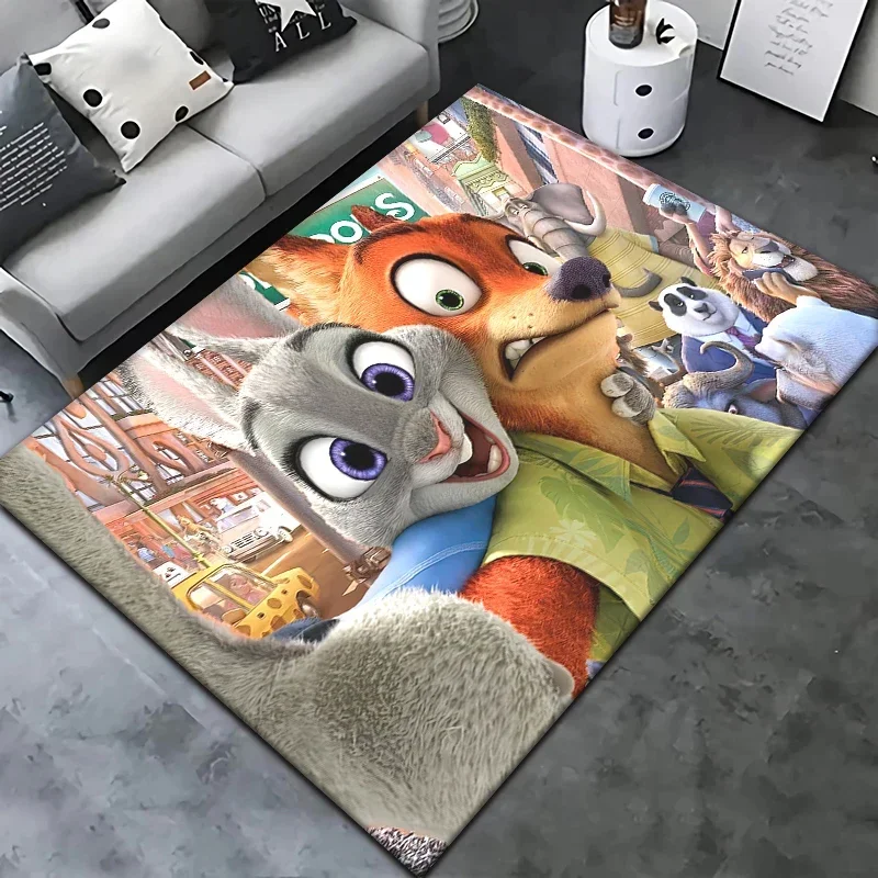 Zootropolis Cartoon Carpet Rug for Living Room Bedroom Decoration Picnic Camp Kitchen Carpet Crawling Carpet Decoration