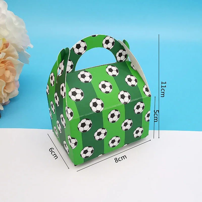 12Pcs Mini Football Candy Box Portable Cartoon Kids Birthday Favor Gift Box Chocolate Packaging Bags Baby Shower Party Decor