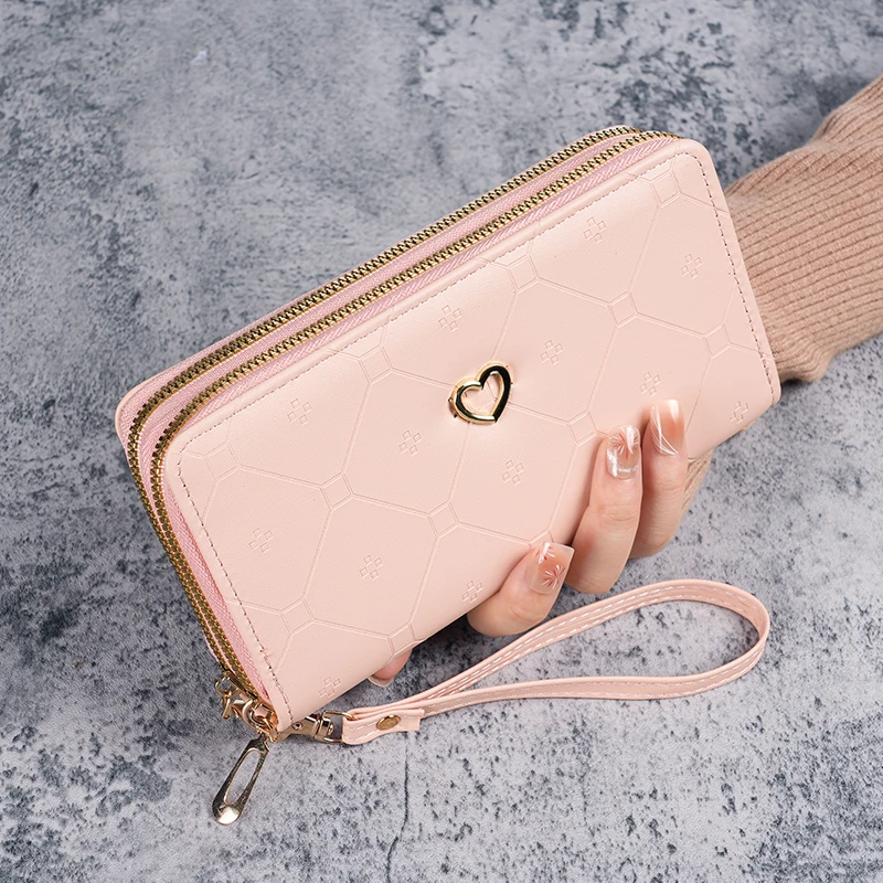 

Personality new purse girls long double zipper wallet luxury Japan and South Korea fashion large capacity clutch bag 20%