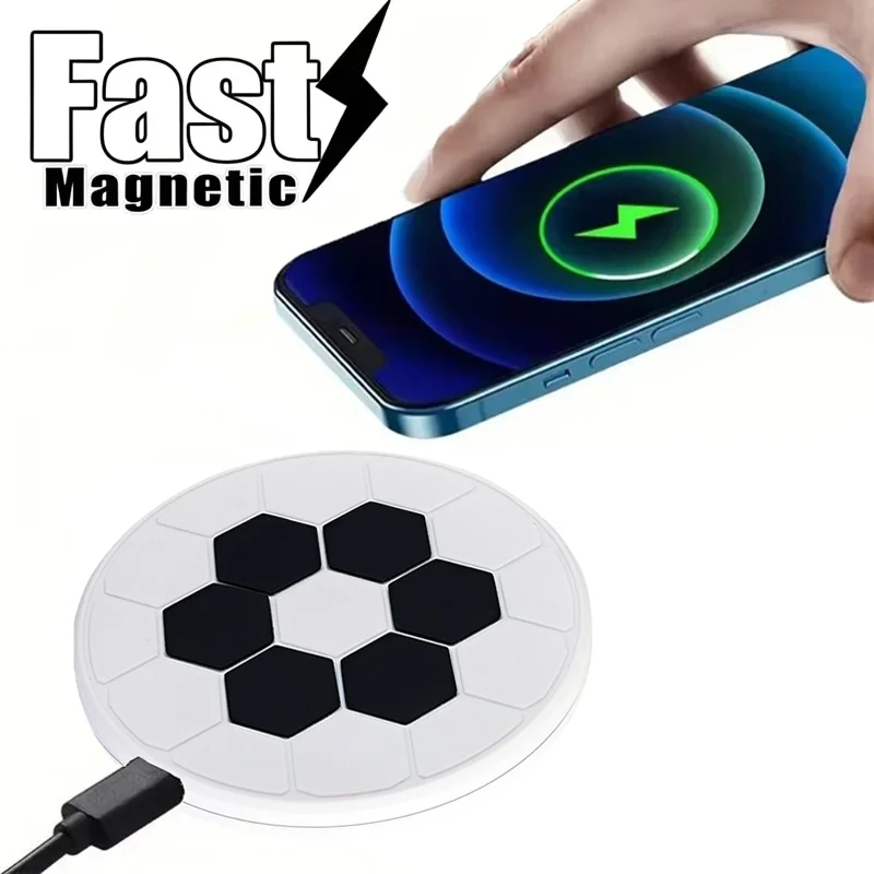 USB Type C Fast Charging Station For iPhone Xiaomi Huawei Android Phone Cartoon Football Wireless Charger Desktop Charger Dock