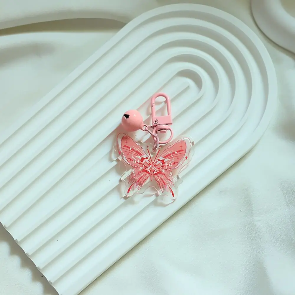 

Kawaii Creative Butterfly Keychain Funny Cute Y2K Butterfly Pendant Pink Fashion Acrylic Keyring Car Key Pendant