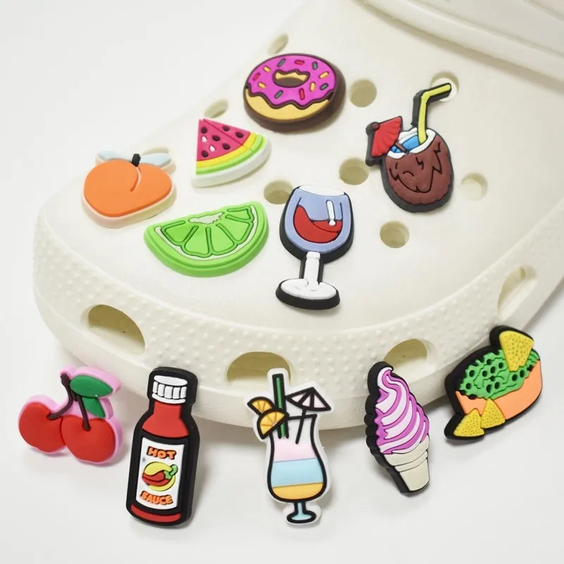 1pcs Pins for Crocs Charms Shoes Accessories Cake Doughnut Decoration Jeans Women Sandals Buckle Kids Favors Men Badges