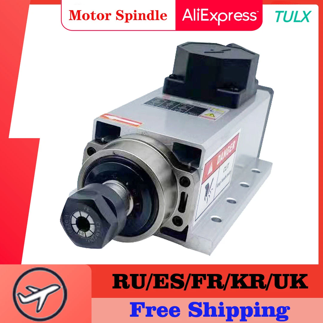 TULX-Motor de husillo de máquina de grabado ER11 ER20 ER, husillo eléctrico refrigerado por aire, 1,5/2,2/3,5/4,5/6.0KW, 220v/380v