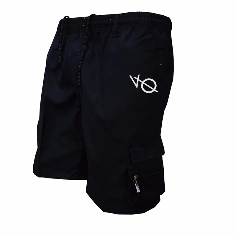 Shorts masculinos soltos de bolso múltiplo, shorts de ferramental casual, ao ar livre