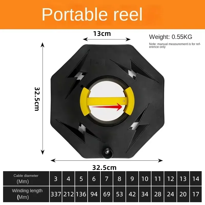 25M Cable Tidy Reel Rolling Line Dish Cable Collection Line Storage with Roll Up Stand for Caravan Outdoor Cable Storage