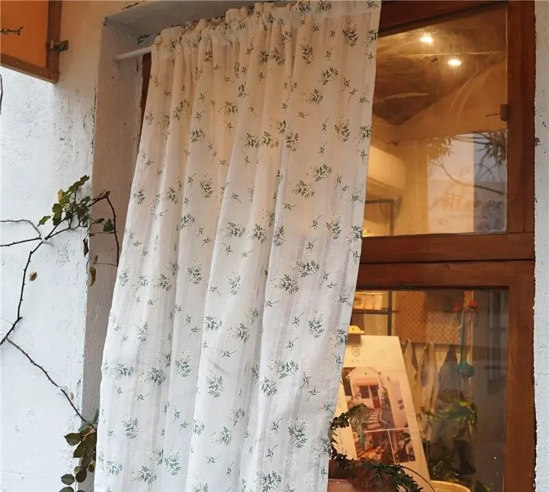 Floral Blackout Cotton Fabric Soft Curtain for Bedroom Living Room Small Window Short Curtains Farmhouse Vintage Cafe Decor