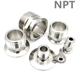 Высококачественный адаптер Tri Clamp NPT, штекерный разъем из нержавеющей стали SS304, фитинг для домашнего пивоварения, наконечник из нержавеющей стали 1/4 