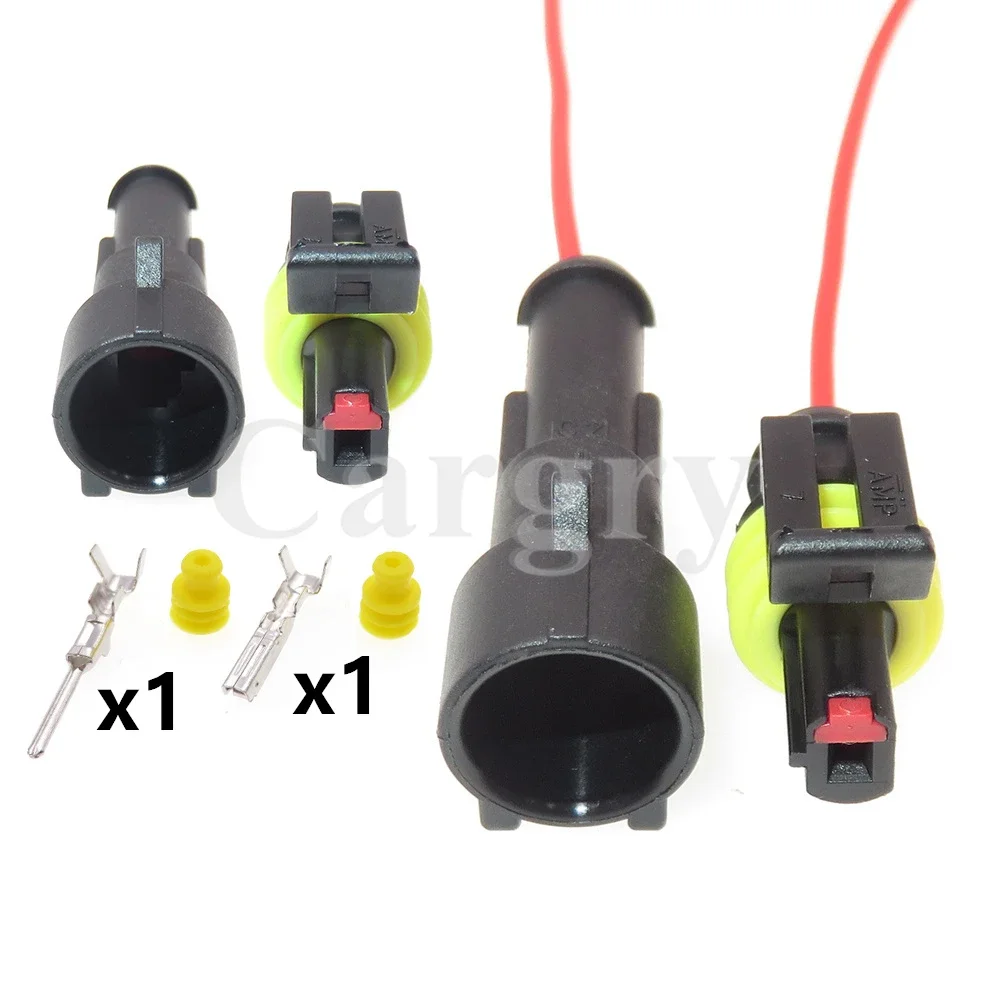 1 Set 1P 282103-1 282079-2 AC Assembly Automotive Low Voltage Waterproof Connector Car Electric Cable Male Female Socket