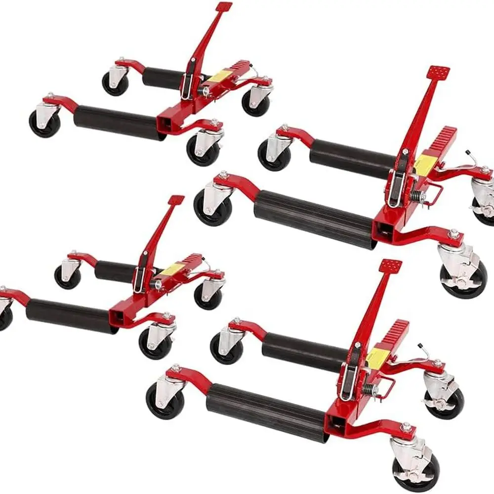 

Красный сверхмощный набор автомобильных колес 1500 фунтов, 4 предмета, для позиционирования транспортных средств-механика и замены шин