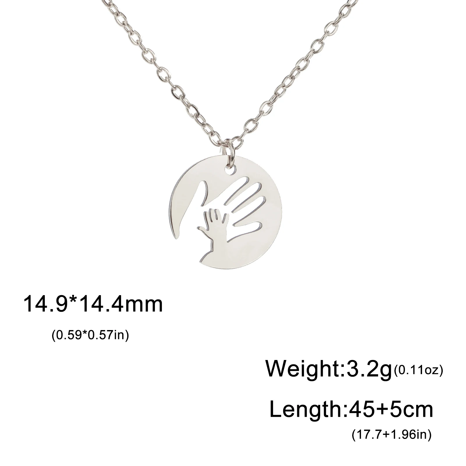 Baby Hand Necklace Mother Kid Child Chain Family Mom Gift for Woman Men Stainless Steel Pendant Jewelry Design Fashion Trend