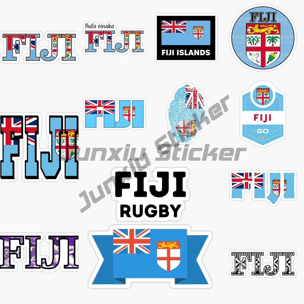 

FIJI Flag Code Vinyl Self-adhesive Car Sticker Laptop Bumper Sticker Car Automotive Accessories Home Appliance Decorative Decals