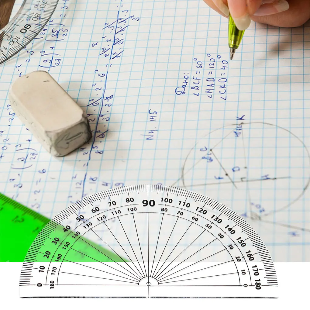 Os alunos aprendem Réguas, Medição do ângulo, Matemática Papelaria, 10 Pack