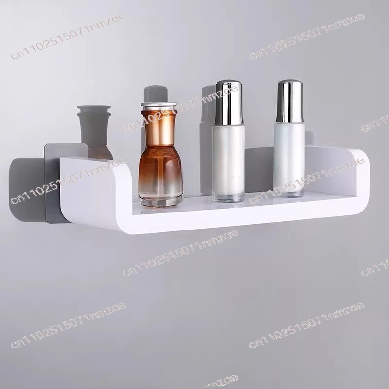 Holder Shampoo Wall-Mounted Stand Bracket 17/32/47cm Bathroom White Storage Racks Shelf Organizer Self-Adhesive Shower Towel