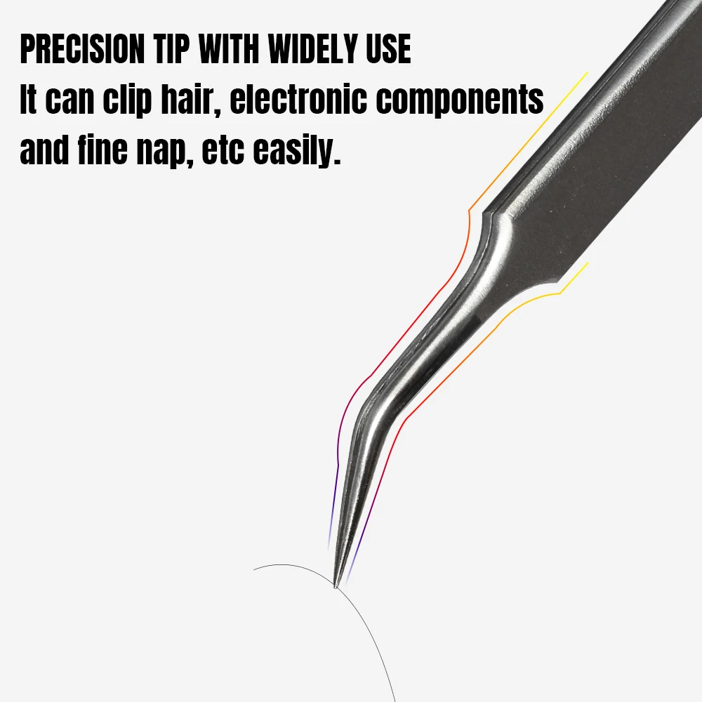 MECHANIC Ultra-Precision Industrial Tweezers Anti-static Magnetic Stainless Steel Tweezers Set PCB Electronics Repair Hand Tools