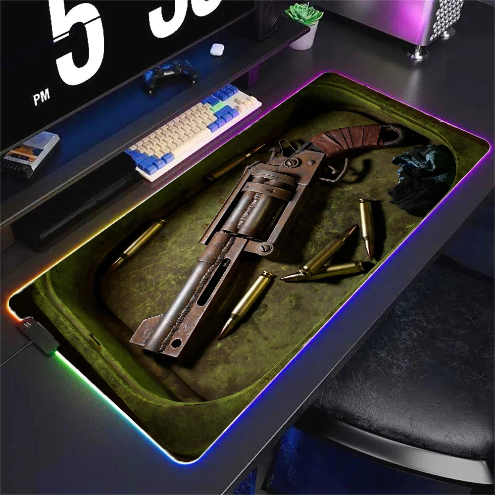 gun  Mousepad XXL RGB Gaming Mouse Pads HD Black Gamer Accessories Large LED