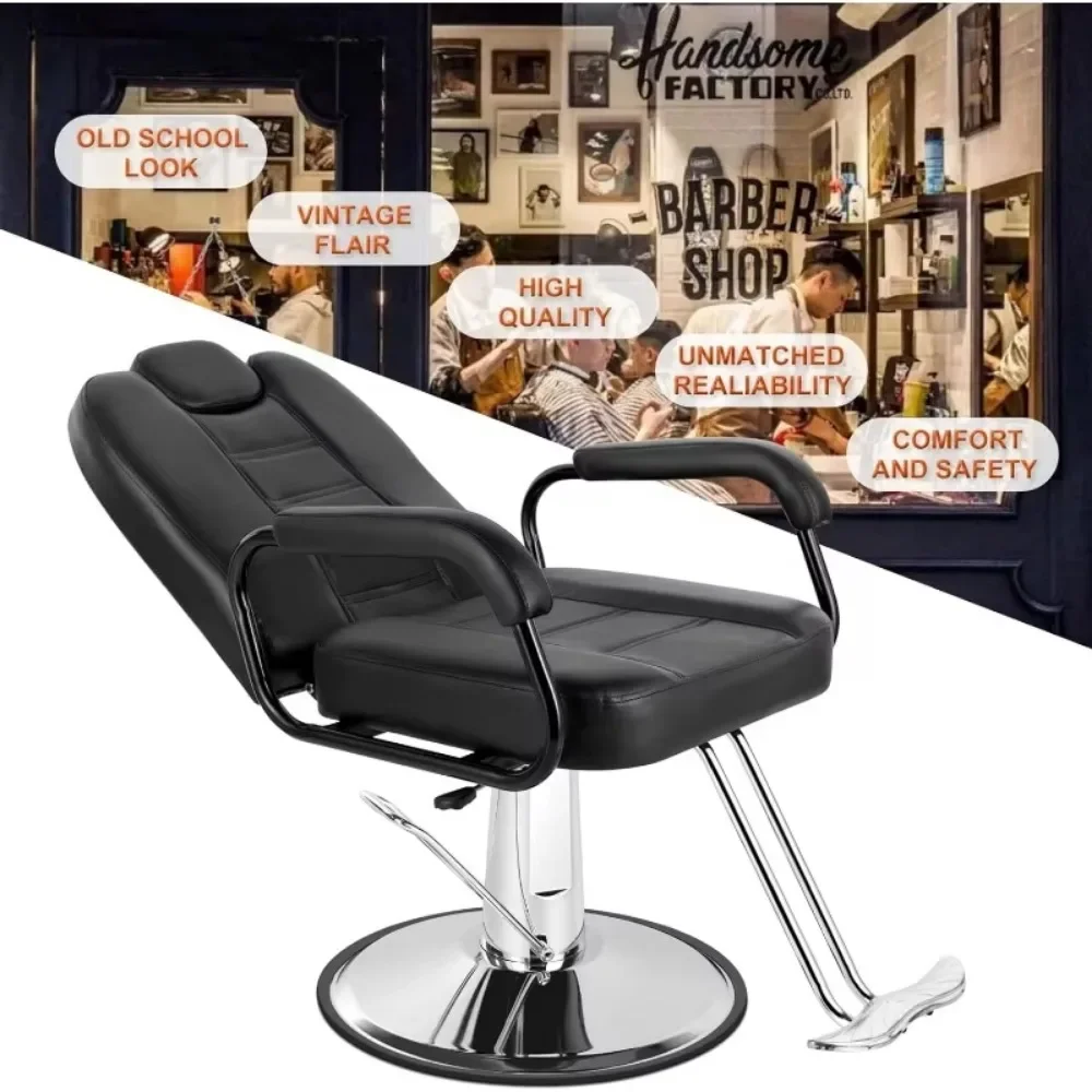 

Heavy Duty Hydraulic Reclining Salon Chair Spa Furniture Shampoo Reclining Extra Wider Seat Beauty Hair