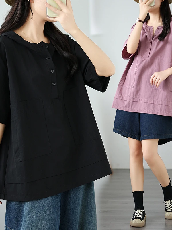 Faionable Color Kapuzenpullover, lässiges Design, Sommer, Neuankömmling, irt-T-Shirt für Damen, bequem, Pendeln, Sle Lo...