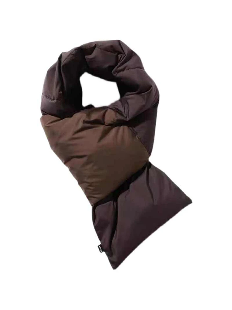 JAPAN 21AW Japanese Color Blocked Autumn and Winter Windproof and Cold Proof Warm Men's and Women's Casual Down Scarf