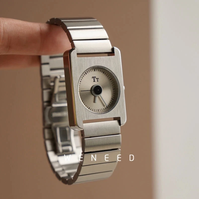 

2024, роскошные женские часы из натуральной нержавеющей стали, кварцевые, с квадратным циферблатом, женские стальные часы