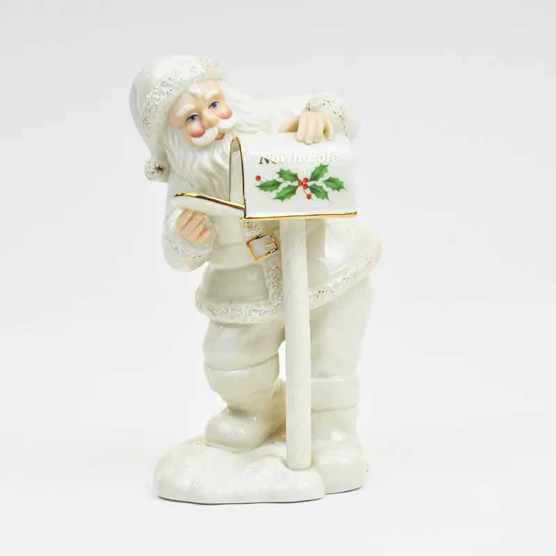 Santa Claus and Christmas Mailbox Ceramic Craft Decorations Holiday Gifts