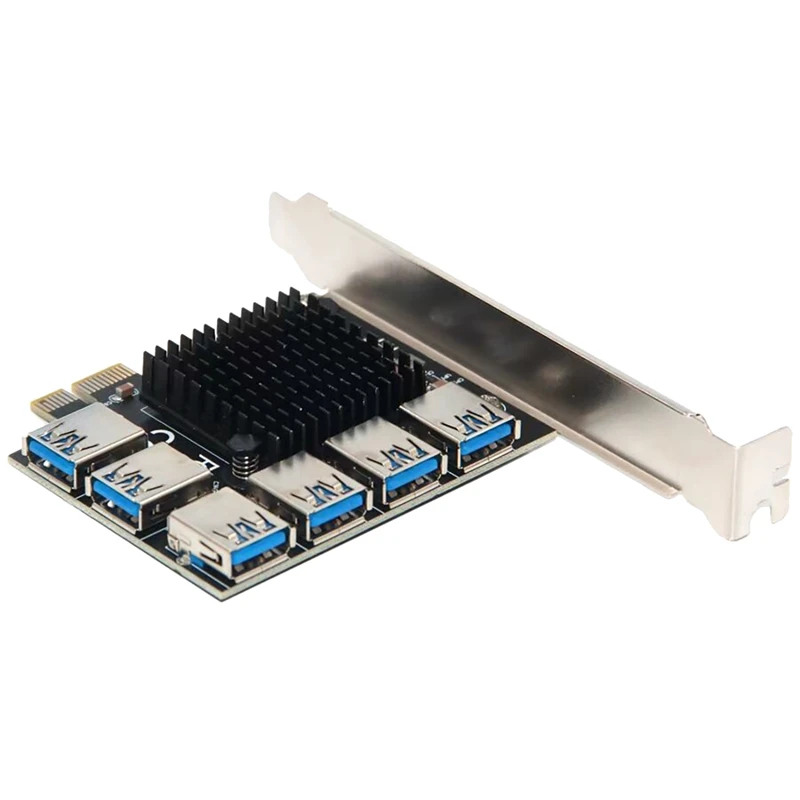 PCI-E Riser Card PCI-E 1X To 6 USB3.0 Special Riser Card Extender Pcie Converter For BTC Miner Mining