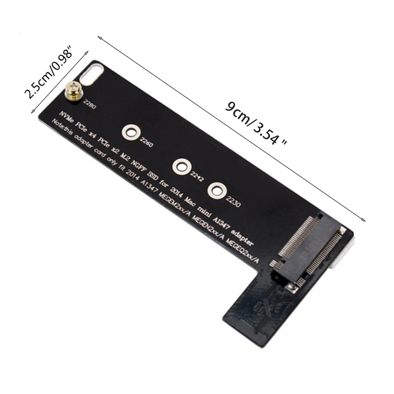 Adaptador cartão conversor PCI-E NGFF M-Key NVME Raiser para 2014 para Mini