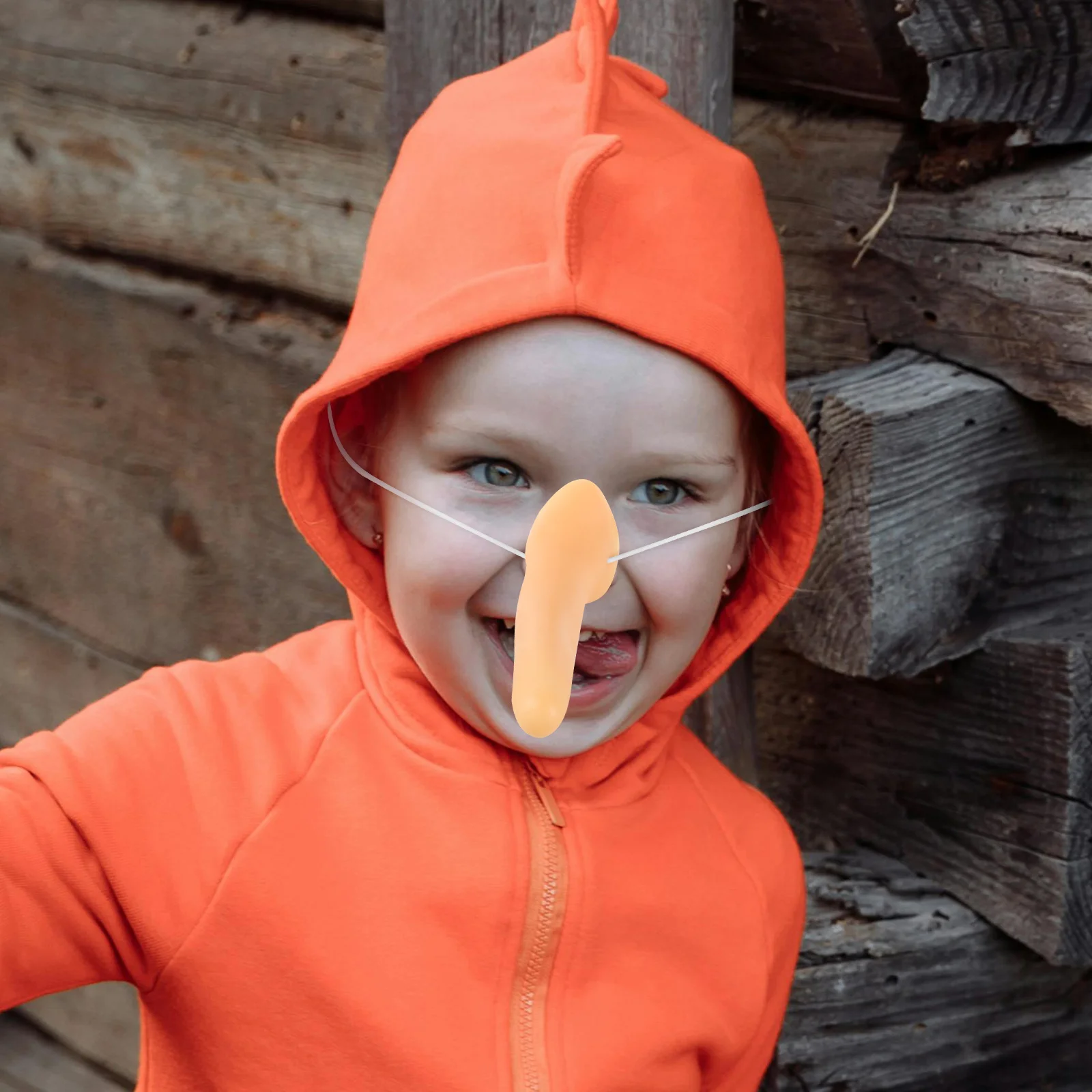 Disfraz de Halloween de 2 piezas para niños, accesorios falsos para la nariz, maquillaje portátil largo para fiesta, máscara de Cosplay de vinilo