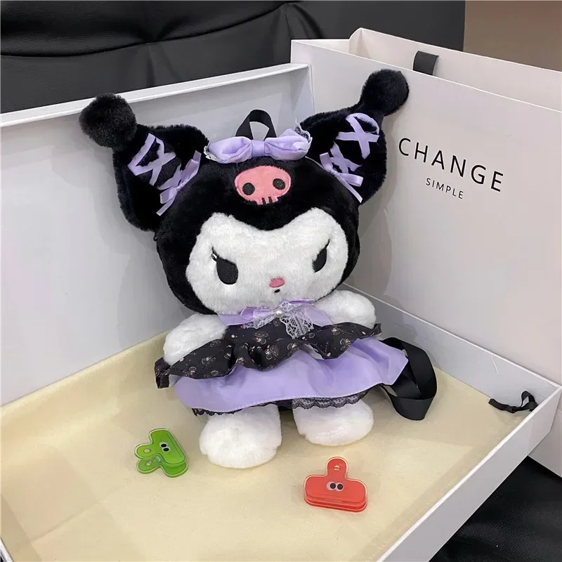 Sanrio Anime Backpack Kuromi My Melody Cartoon Maid Doll Backpack Girls Daily Photo Versatile Kawaii Soft Small Backpack