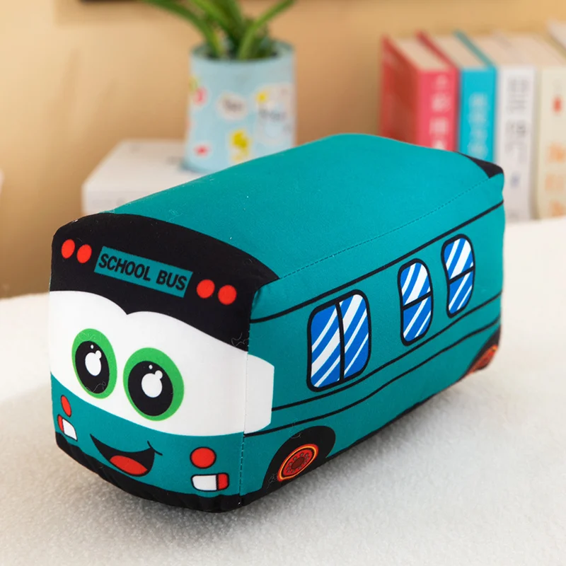 Emulational Cute School Bus Plush Toy Pillow Cartoon Artificial Soft Stuffed Dolls Baby Kids Gift Cute Lovely Stuffed Dolls images - 6