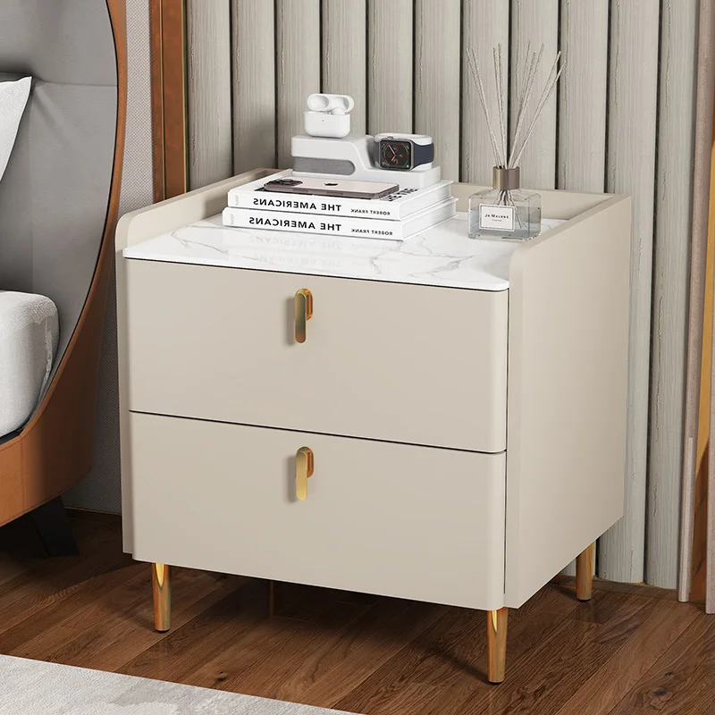 منضدة حديثة فاخرة ذات لوحة صخرية قابلة للتخصيص وظائف ذكية نمط فندق عالي الجودة لأثاث المنزل في غرفة النوم #4