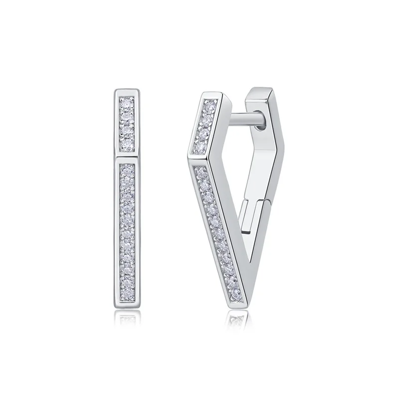 

ZFSILVER модные серьги из серебра 925 пробы с белым муассанитом, свежий дизайн, серьги с буквой V для очаровательных женщин, аксессуары, ювелирные изделия, подарок на вечеринку E13246