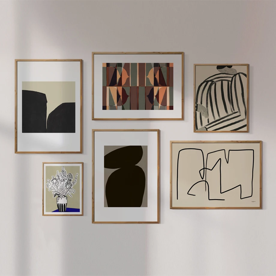 Abstract Geometry Line Clothes Woman Vase Nordic Posters And Prints Wall Art Canvas Painting Wall Pictures For Living Room De