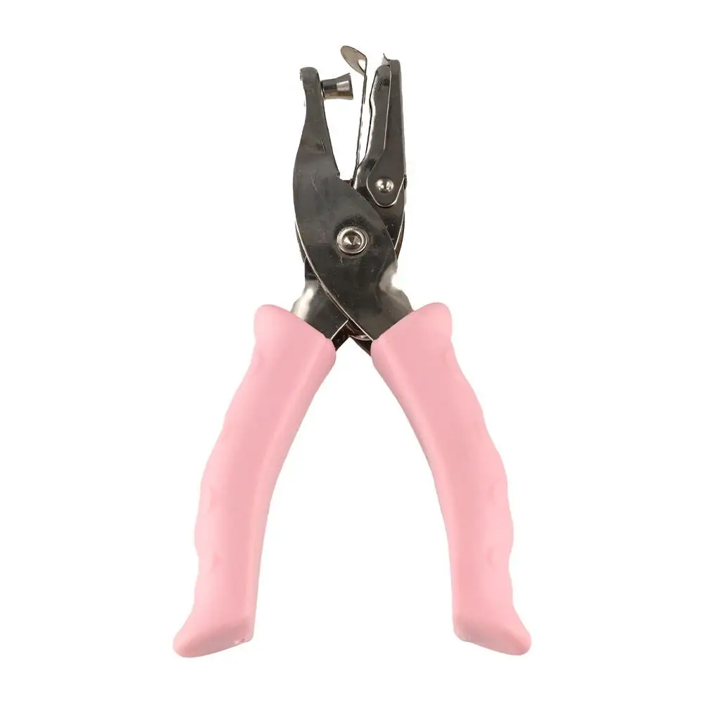 Single Hole Mini Paper Punch Non-slip Handle 3 Color Available DIY Paper Puncher 6mm Hole Rubber Handle Loose-leaf Punch School