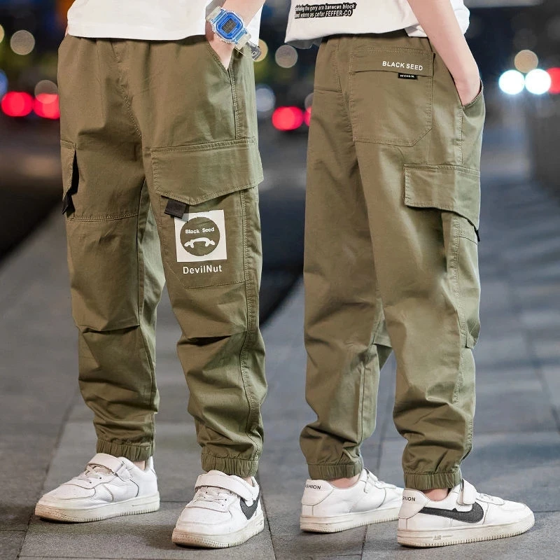 

New Boys Child Labor Pant Summer Style Spring and Autumn Children's Casual Pants Middle and Large Kids Pant 4-6 8 10 12 years