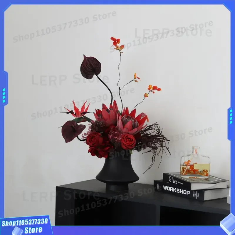 New Chinese Style Artificial Dried Flower Arrangement Set for Coffee Table Restaurant Decor Eternal Life Simulation Plant