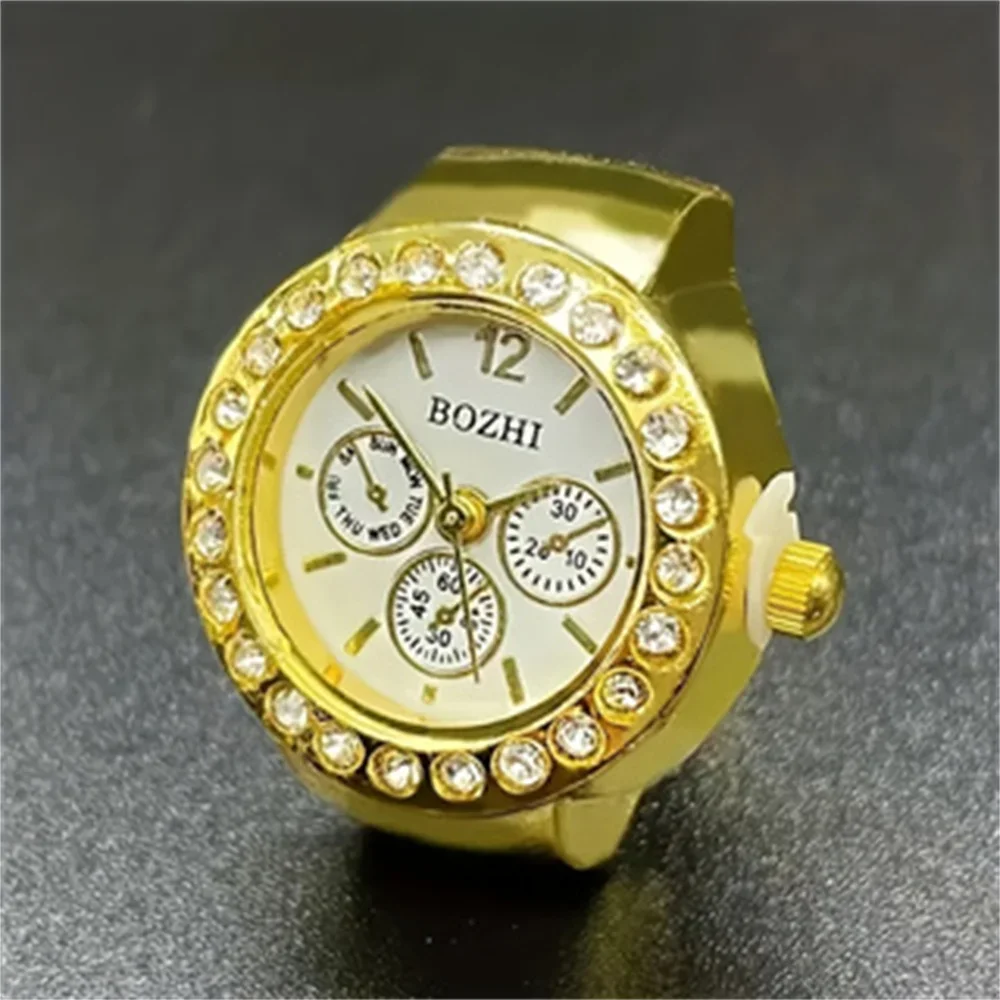 Fashion Versatile Ring Watch Round Quartz Men's and Women's Simple Ring Watch