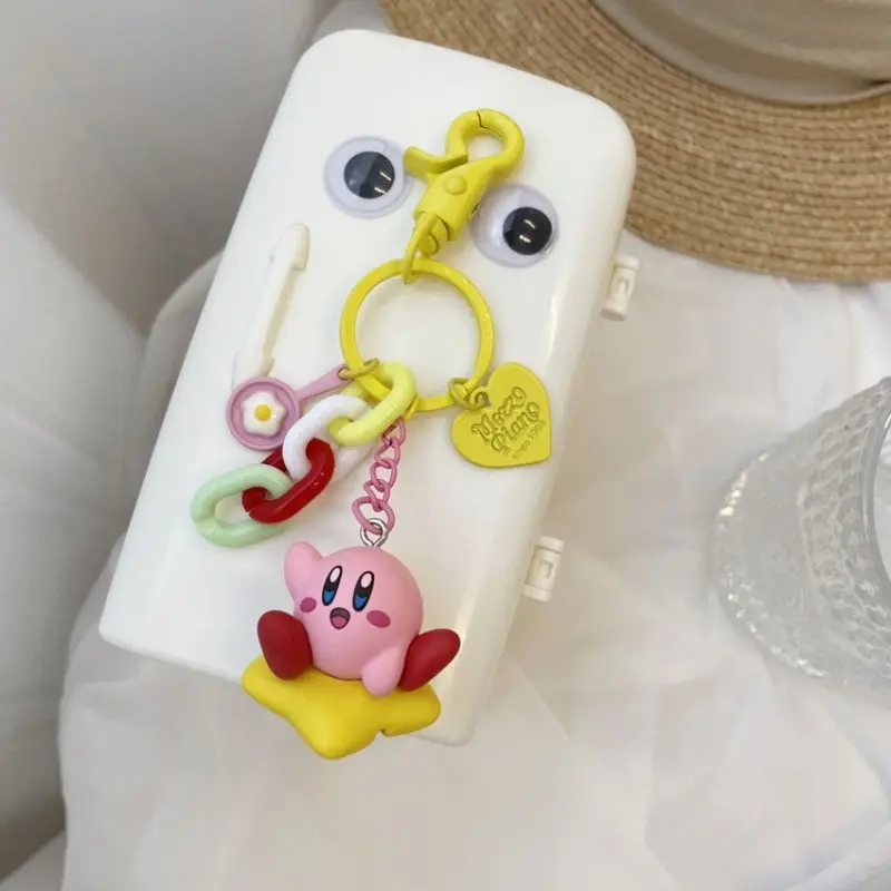 Nowy Kawaii Kirby Breloczek Anime Kreskówka Śliczna Dziewczyna Serce Lalka Zawieszka do Samochodu Łańcuszek Torba Para Zawieszka Akcesoria Urodzinowe Zabawki Prezenty