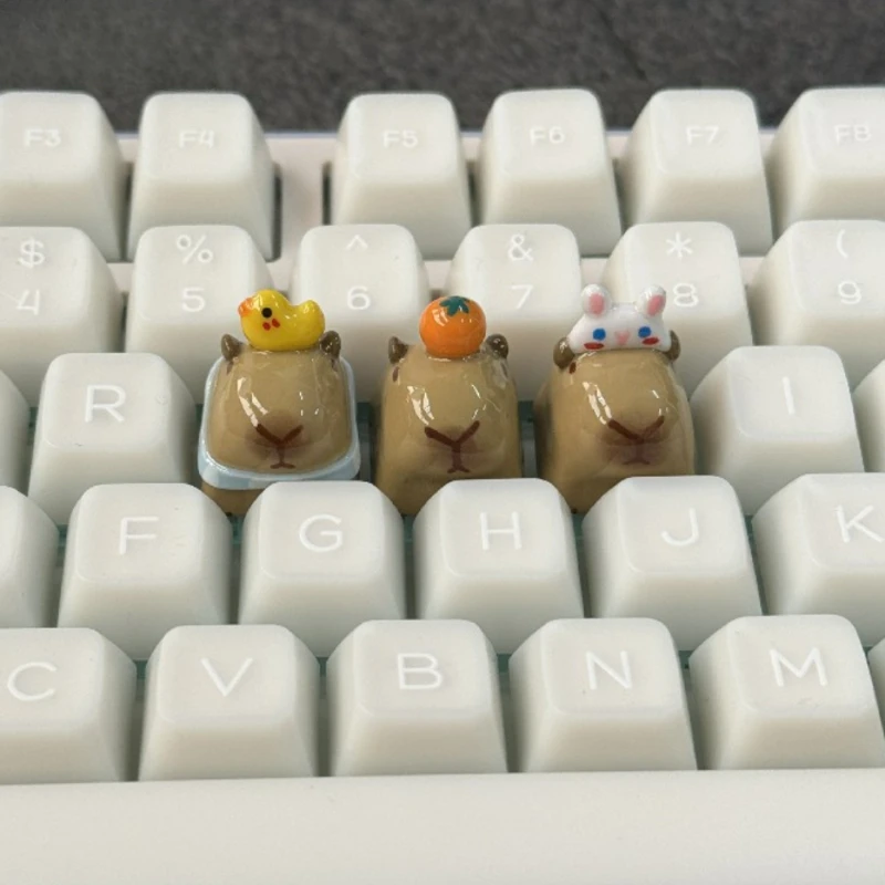 

ECHOME Point Keycap Cute Capybara Keycaps Anime Artisan Keycaps Custom Resin Keyboard Key Caps for Rainy75 Mechanical Keyboard