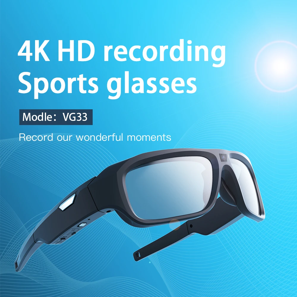 

Action Camera 4K Small Motorcycle Photography Digital Sunglasses Sport Body Battery Wearable Video Mini Security Moto Vlogging