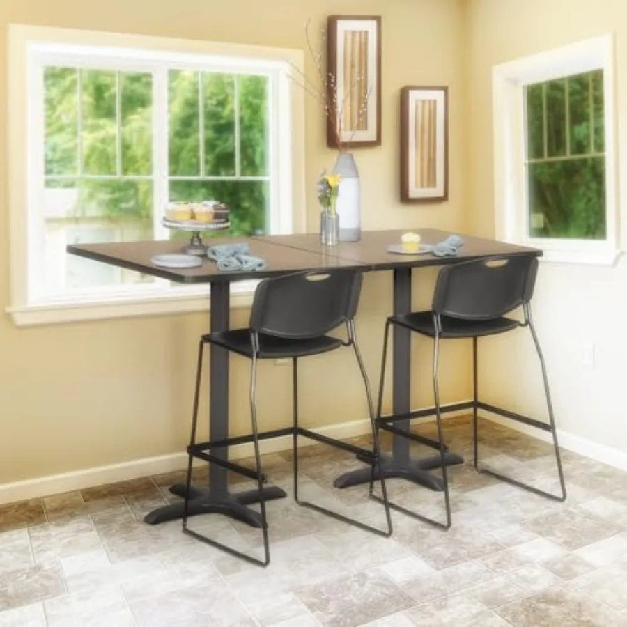 Cain Klein 30 Zoll. Quadratischer X-Base-Café-Tisch – edle Eiche