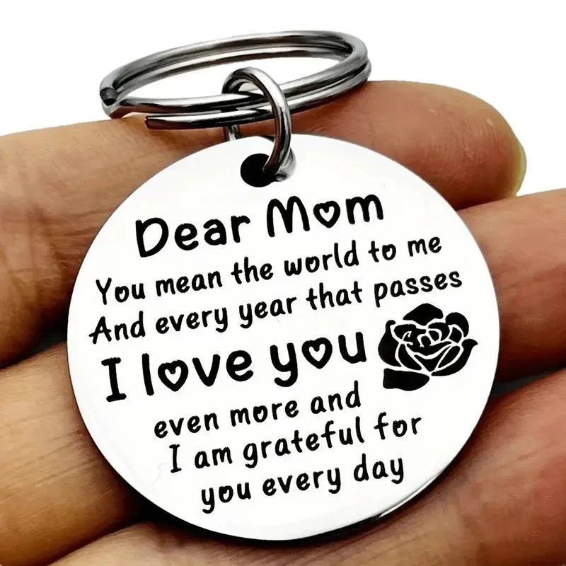 Stainless Steel 'Dear Mom I Love You' Keychain - Perfect Gift for Mother's Day, Birthday, Christmas, Thanksgiving image 2