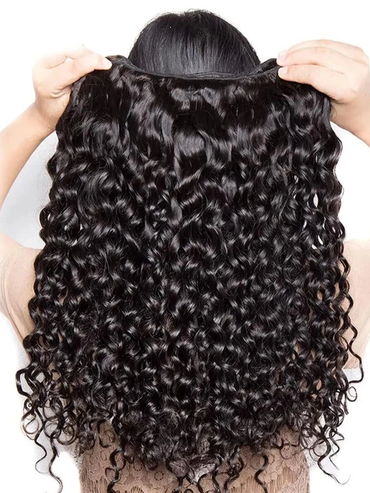 Pacotes de cabelo humano de onda profunda para mulheres, extensões de cabelo remy cru, tecer cabelo virgem, encaracolado brasileiro, 1 3 pacotes, 28 em, 30 em