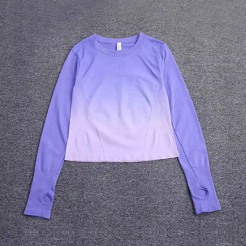 

Women's Autumn Thin Quick-drying Running Long-sleeved Sports T-shirt Tight Gradient Yoga Clothing