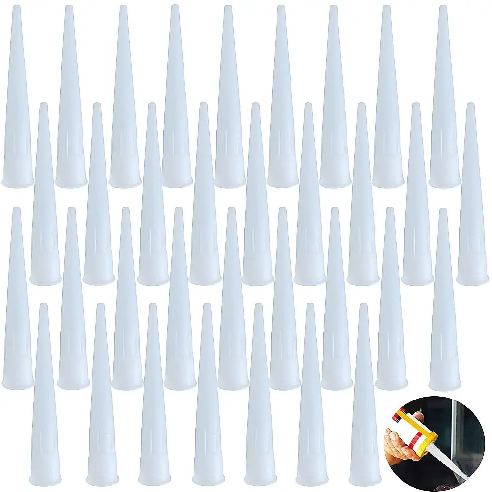 Screw On Caulking Tips Male Caulking Nozzles Plastic 30Pcs Caulk Nozzles Plastic Glass Glue Nozzles Sealant Silicone Caulking