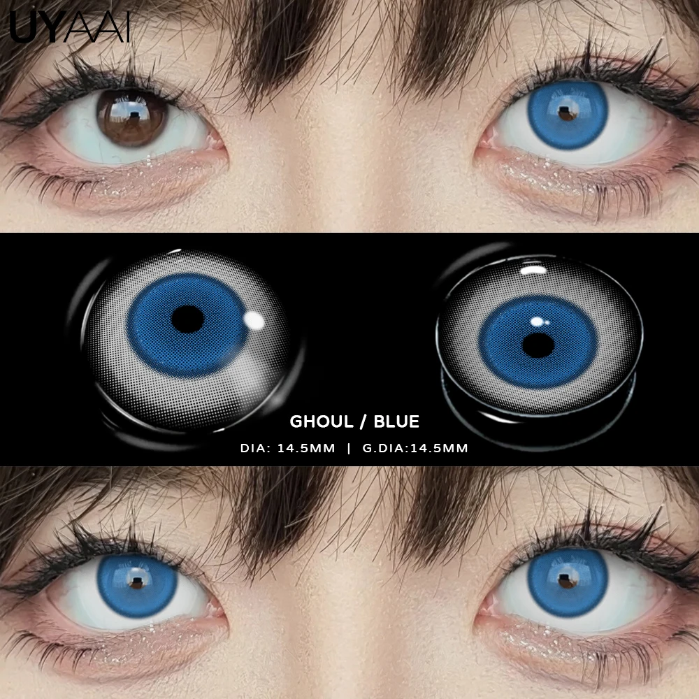 UYAAI Cosplay Witte Lenzen Halloween Kleur Contactlenzen Crazy White Eye Lenzen Anime Zwarte Make Up Lenzen Vampier Rode Lenzen