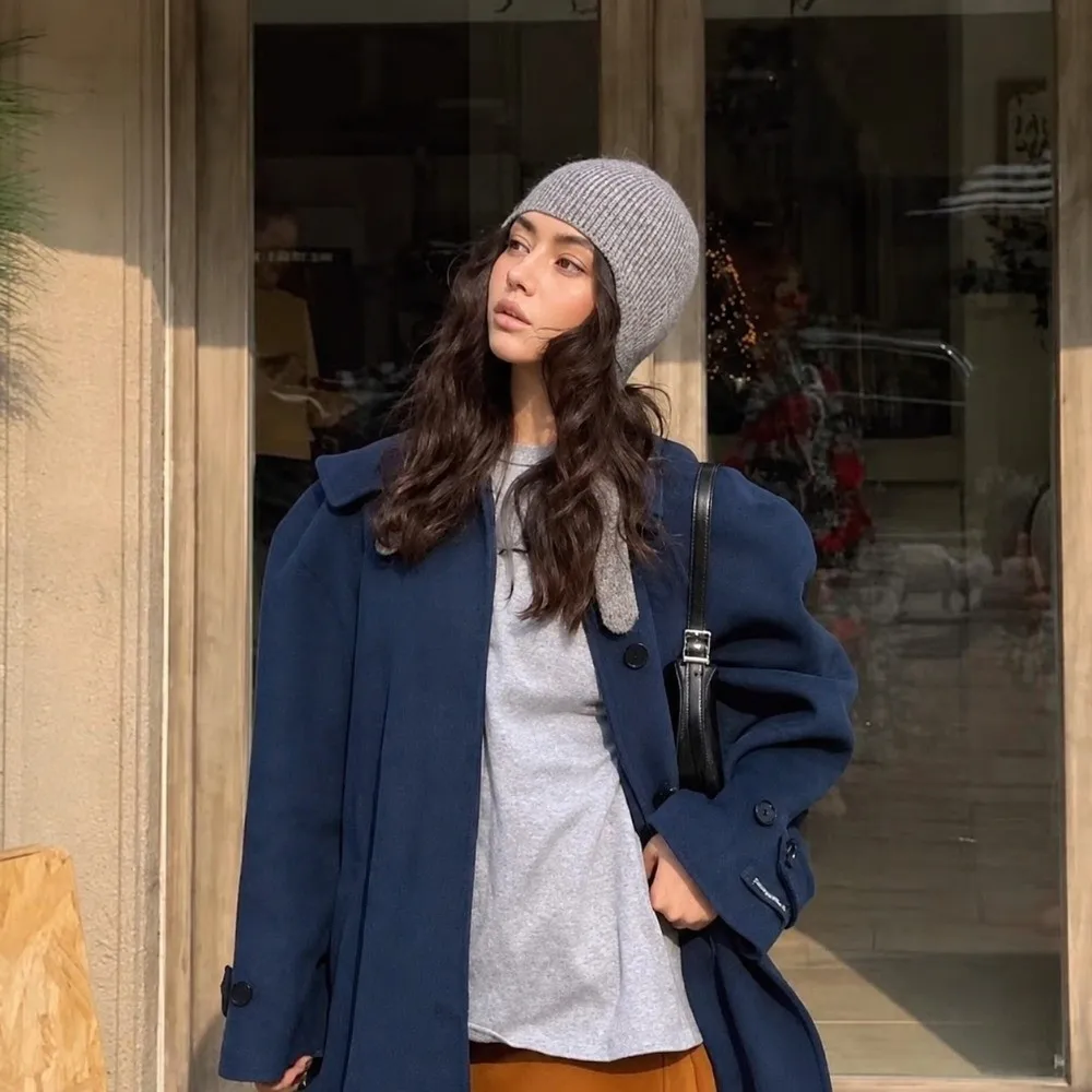 Minimalist Knit Earflap Hat Windproof Soft Tie Strap Beanie Elastic Fit High Quality Korean Style Bonnet Fashion Girls