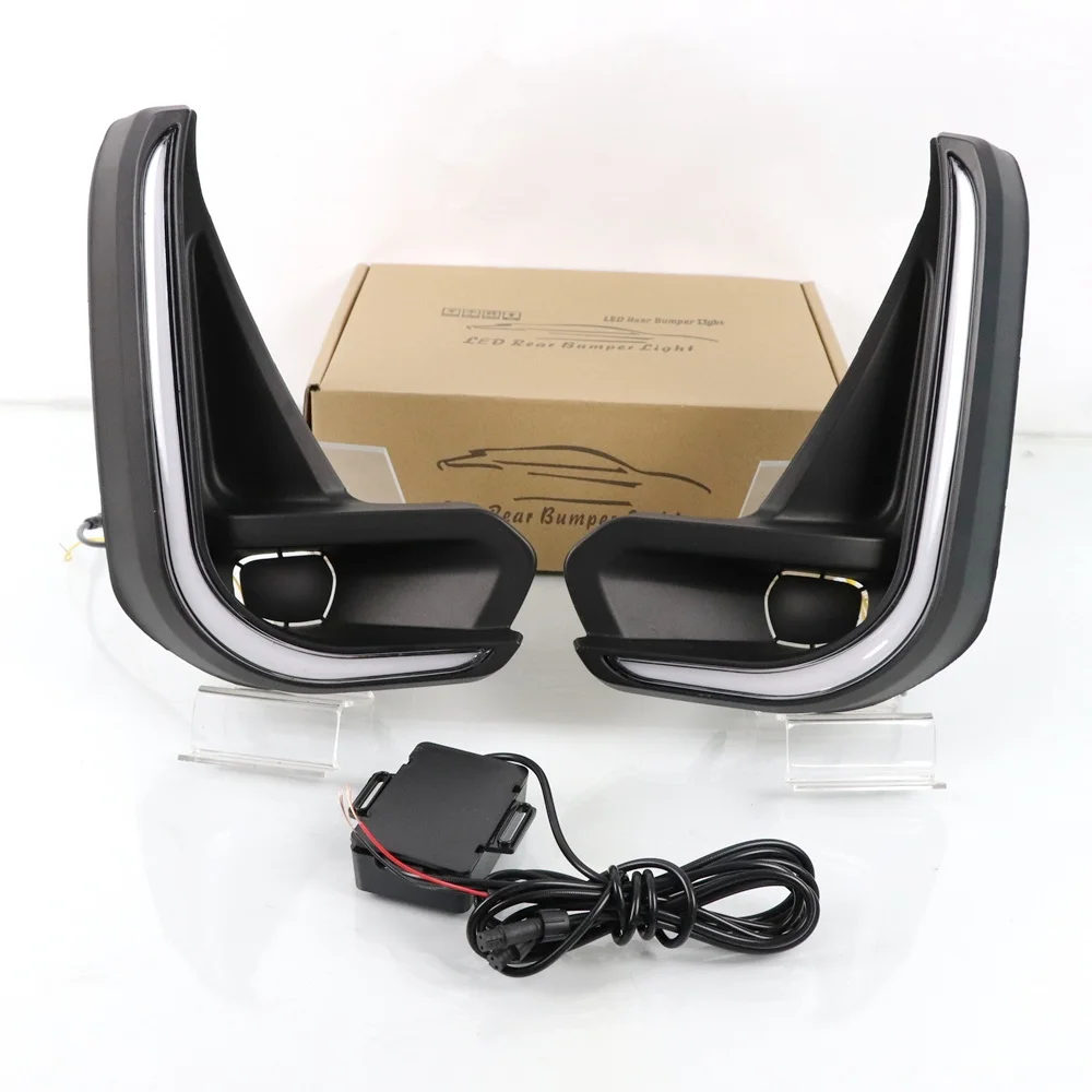 

LED Daytime Running Lights for Toyota Hilux Revo Rocco Z Double Cab 2020-23, 6000K DRL+ Streamer Yellow Turn Signals, Start Scan