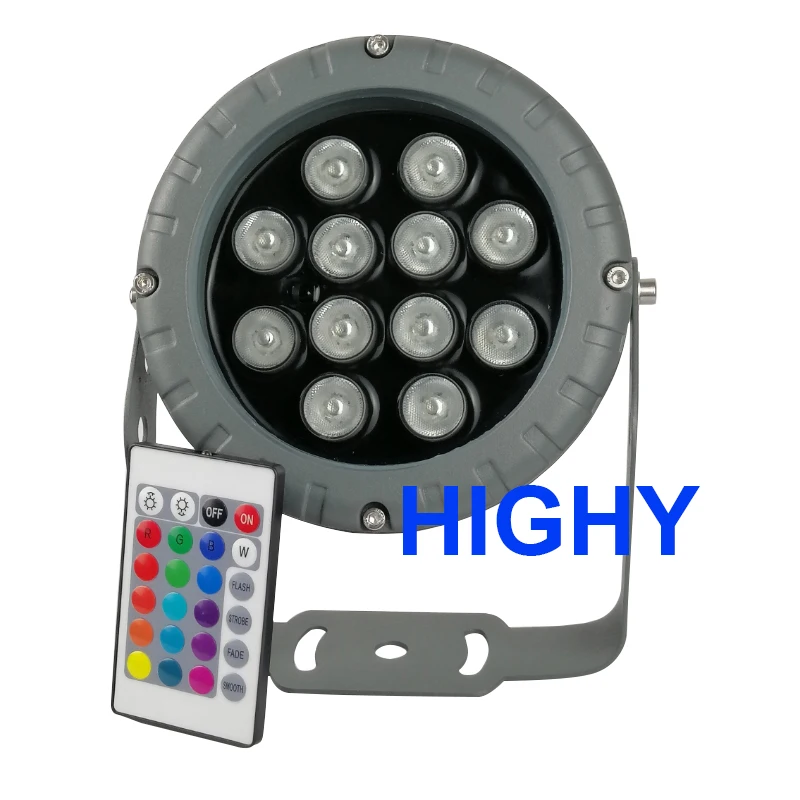 new 12W With memory LED RGB Flood Light Lamp AC110V240V Roman column lighting Led Spotlight with Remote Control Floodlight